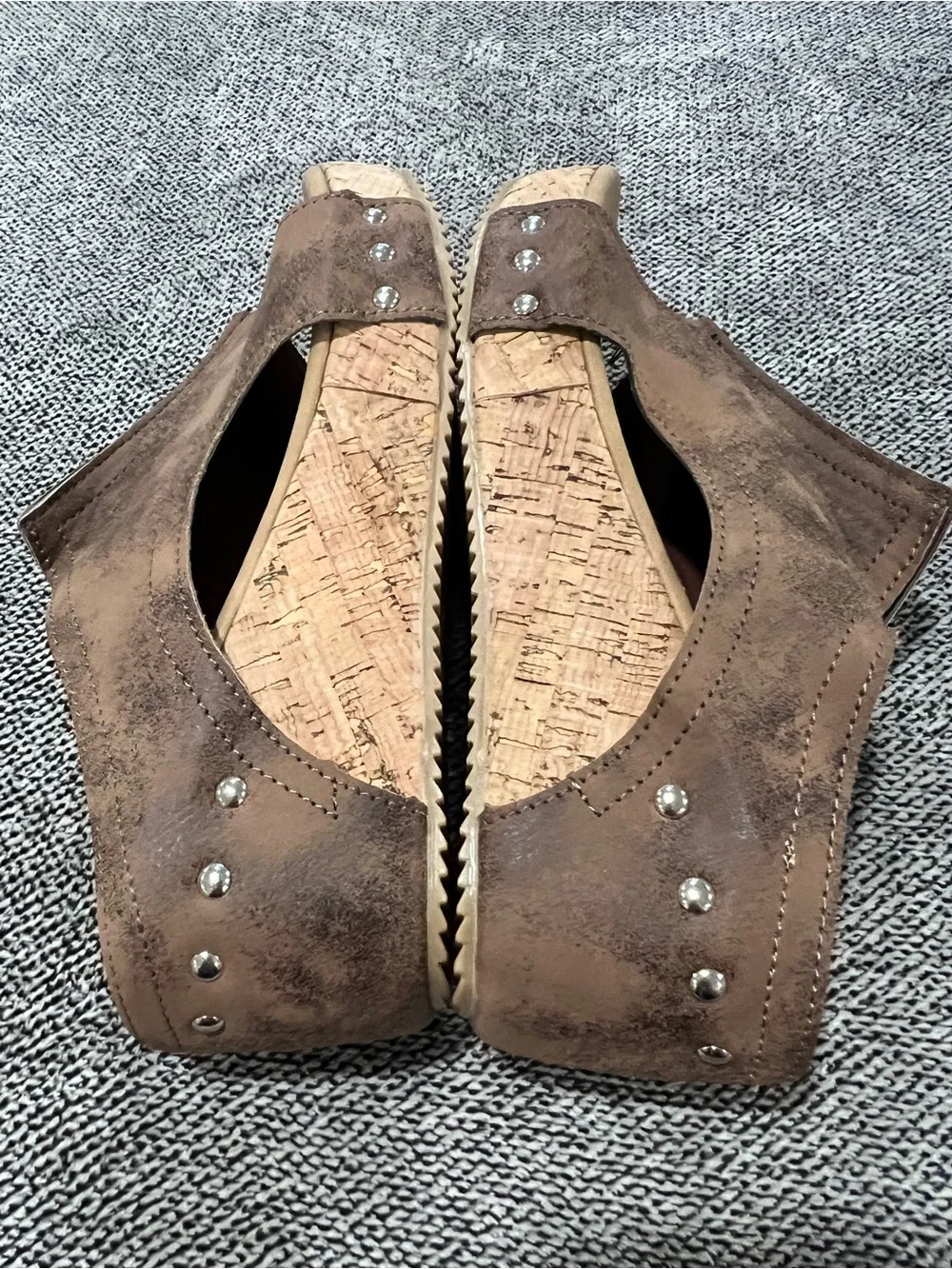 Brown Open-Toe Wedge Sandals - Women's Comfortable Slip-On - EU38